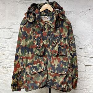 Vintage 1970s Swiss Army Sniper Jacket Alpenflage Camo M70 Military Field Cargo